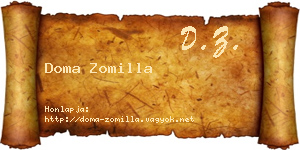 Doma Zomilla névjegykártya